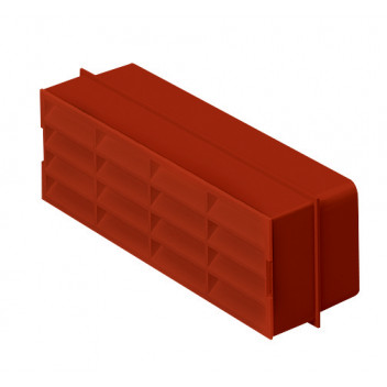 DOMUS HORIZONTAL LOUVRED AIRBRICK TERRACOTTA 204x60MM