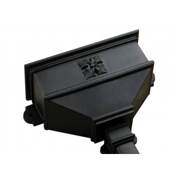 CAST IRON EFFECT LONG HOPPER WITH FOUR LEAF SQUARE