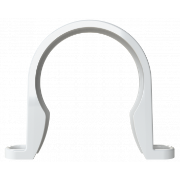 S/WELD PIPE CLIP; 50MM WHITE
