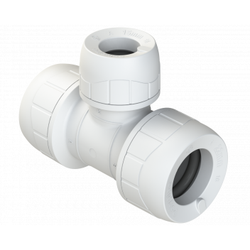 POLYPLUMB ENHANCED - 22X22X15 BRANCH RED TEE - WHITE