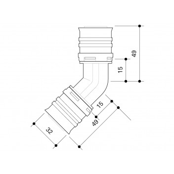 FRANKISCHE ALPEX MLC SWEPT ELBOW 45° 32MM