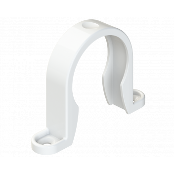 S/WELD PIPE CLIP; 40MM WHITE