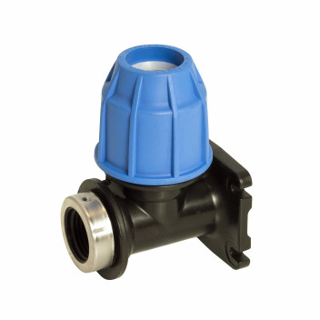 FLOPLAST MDPE 20MM X 0.5\" WALL PLATE ELBOW