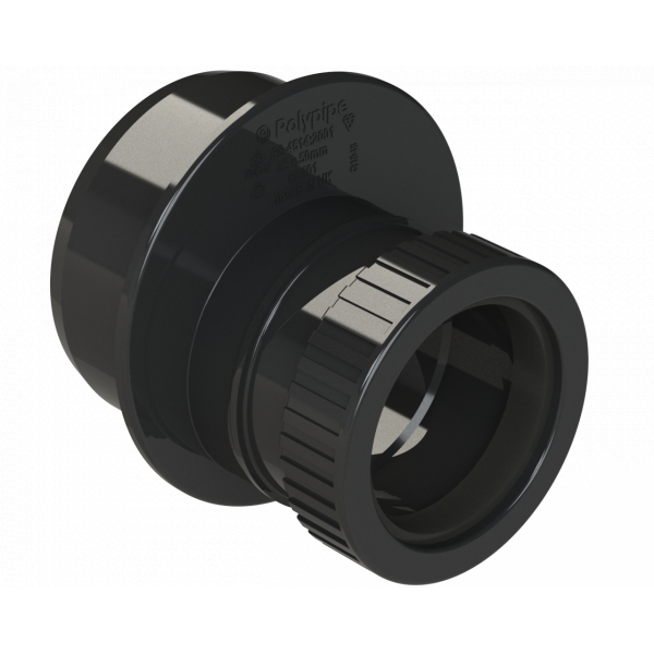 Polypipe R/seal Reducer 3in/82mm To 50mm Waste - Black (SD101B)
