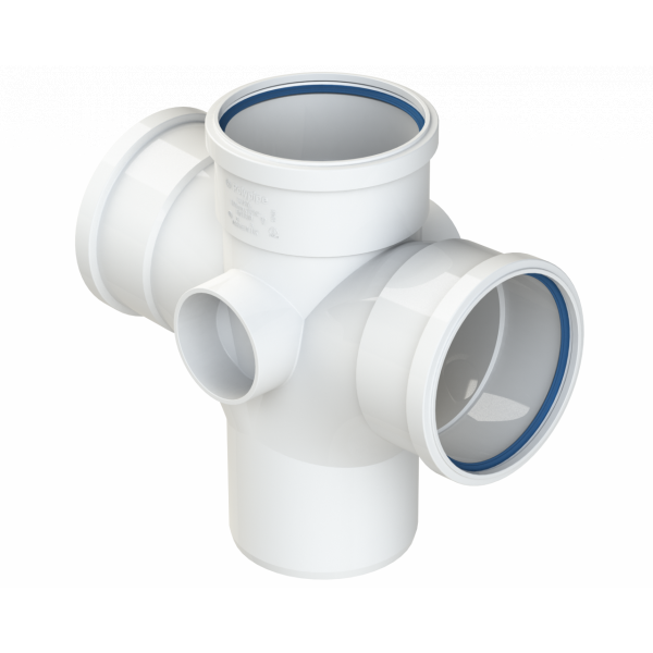 Polypipe R/seal Double Branch 4in/110mm 92.5D Whi (SU420W)