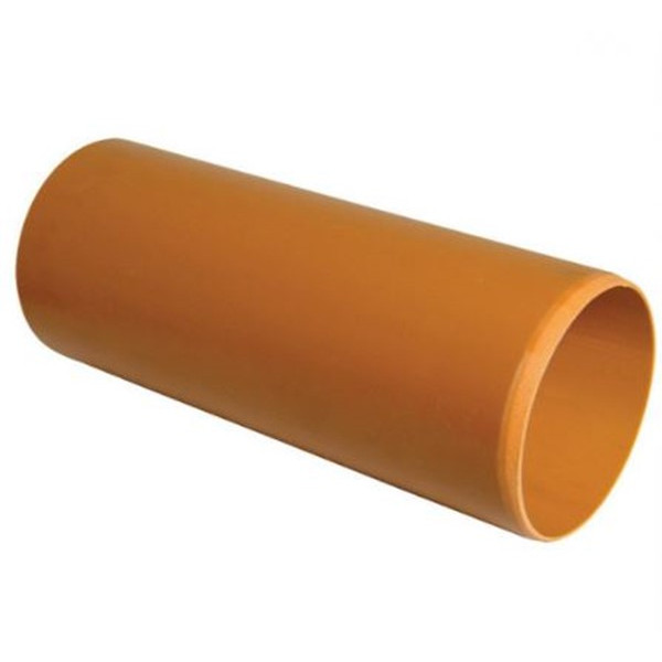 Plumin 110mm Underground Drainage Pipe - Plain-end - 3m