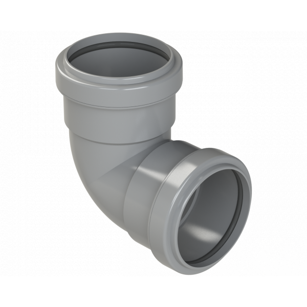Polypipe Pushfit Knuckle Bend 90DEG 50mm - Grey (WP64G)