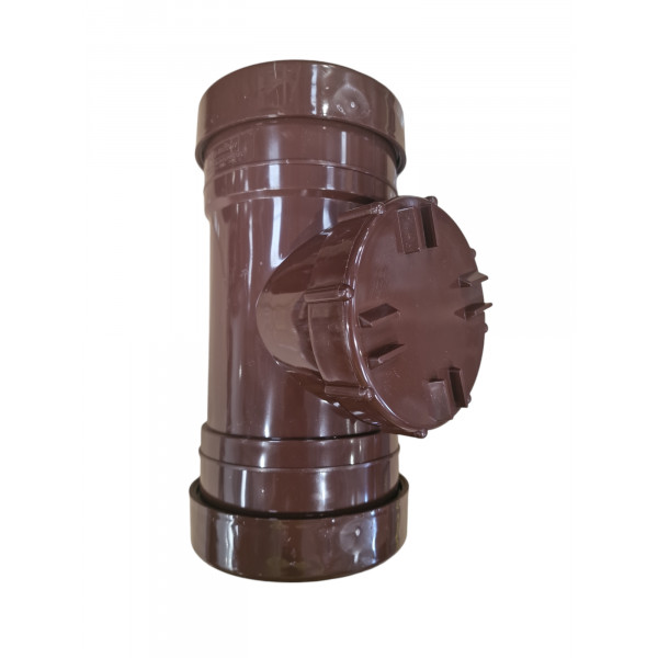 Plumin 4" Soil Double-Socket Access Pipe - Brown