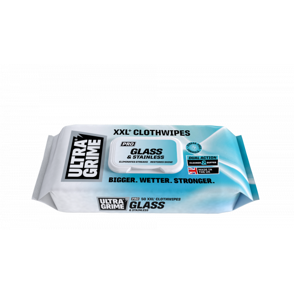 Ultragrime Pro Glass & Stainless Clothwipes - Pack 50 Wipes (UGG50)