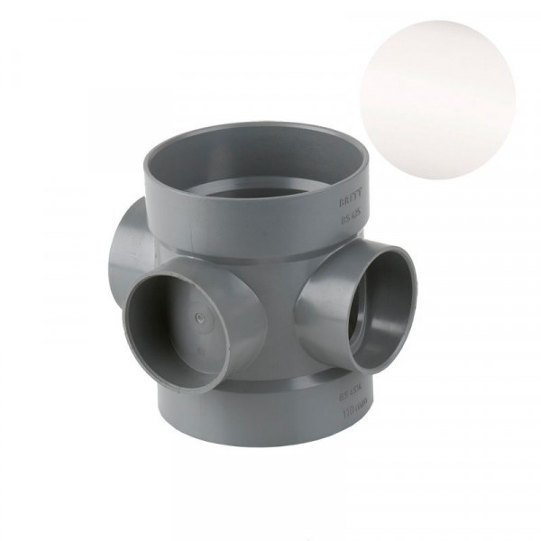 Brett Martin Solv Soil Dbl Skt Sh Boss Pipe 110 Wh (BS425W)