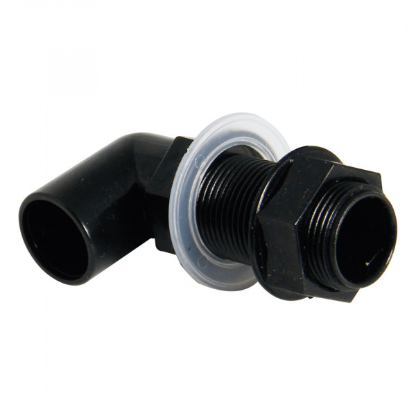 Floplast 21.5mm Overflow Bent Tank Connector - Black (OS15B)