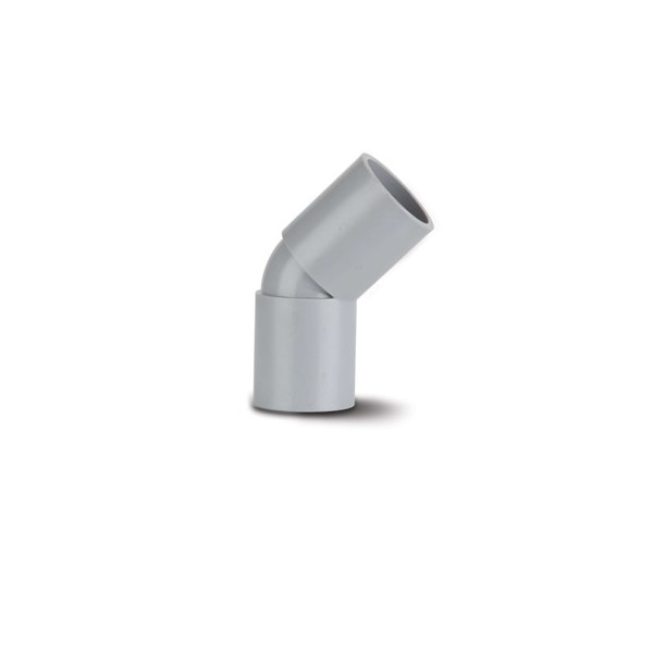 Polypipe Pushfit Overflow 45 Deg Bend - Grey (VP55G)