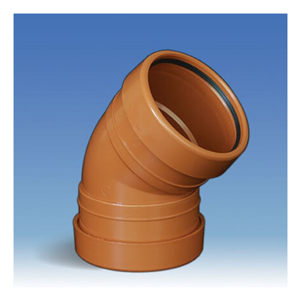 Plumin 110mm 45° Bend - Double Socket