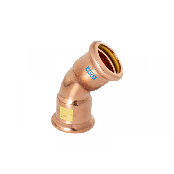 Watergas Copper Press - 45° Bend - 15mm