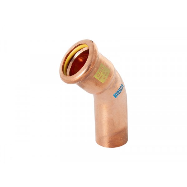 Watergas Copper Press - 45° Spigot - 15mm
