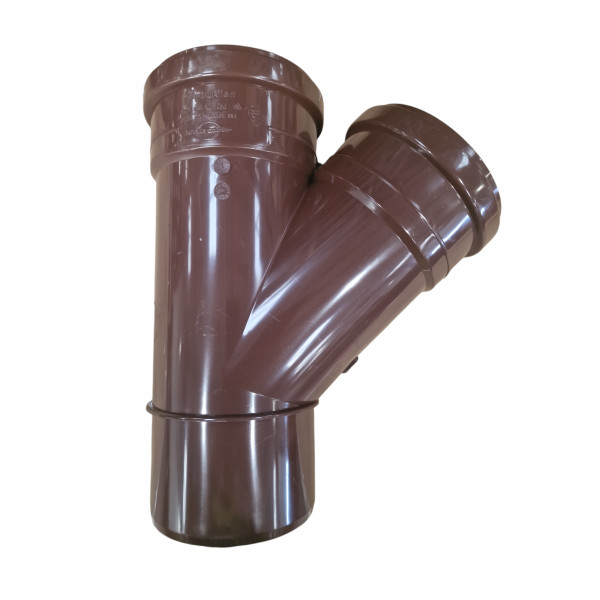 Plumin 4" Soil 45° Double Socket Branch - Brown