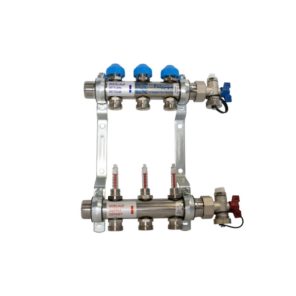 Polypipe UFH S/S Eurocone Manifold 3 Port (UFH12753EC)