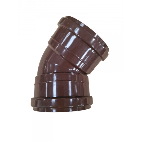 Plumin 4" Soil Double-Socket 45° Bend - Brown